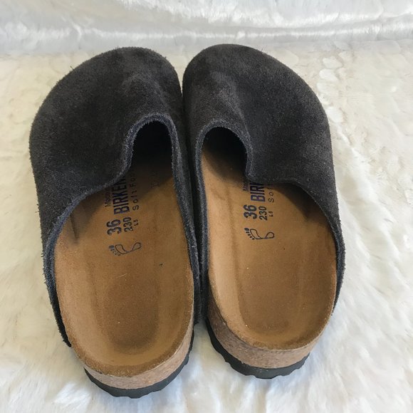 Birkenstock | Shoes | Birkenstock Mules Clogs Black Suede No Buckles |  Poshmark